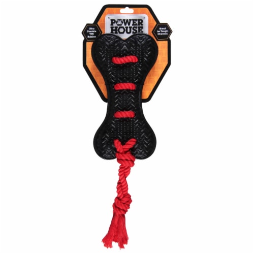 Power House Rubber Bone Chew Toy Perspective: front