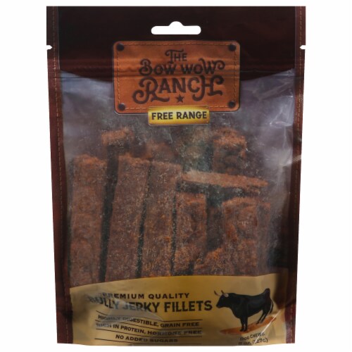 The Bow Wow Ranch Bully Jerky Perspective: front