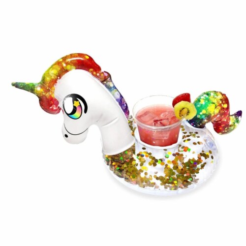 Pool Candy Glitter Unicorn Drink Float Perspective: front