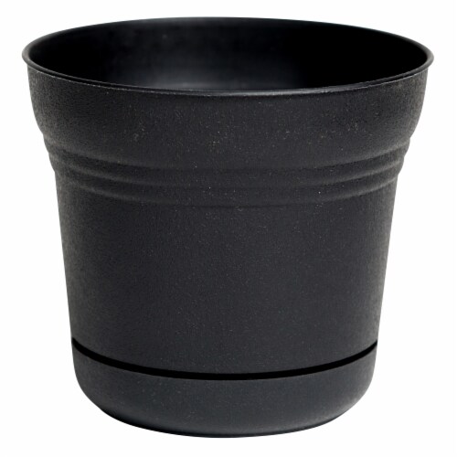 Bloem Saturn Planter, 7", Black Perspective: front