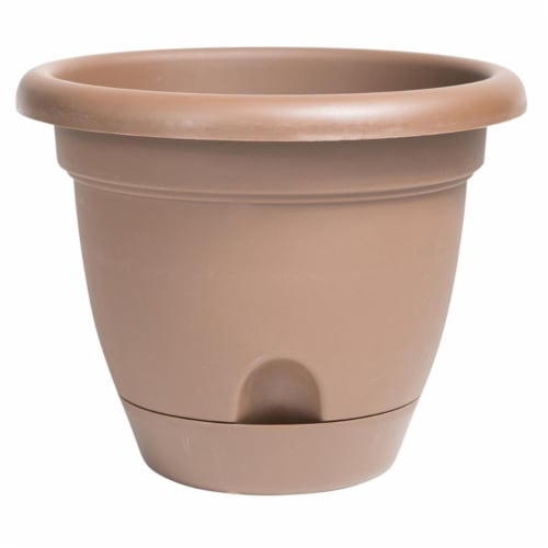 Bloem LP0645 6 in. Lucca Self Watering Planter, Chocolate Perspective: front