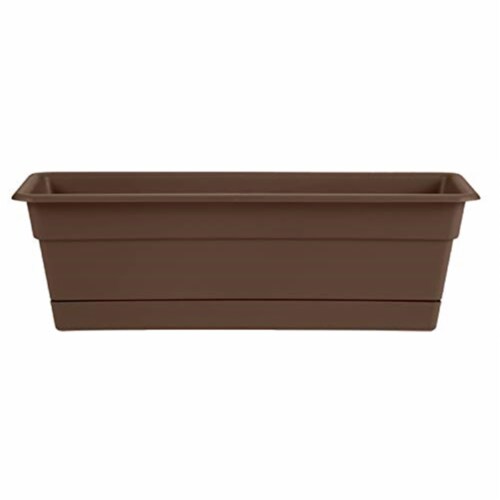 Bloem DCBT30-45 30 in. Dura Cotta Window Box Planter, Chocolate Perspective: front
