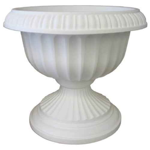 Bloem 256833 18 in. Grecian Plastic Urn  Casper White Perspective: front