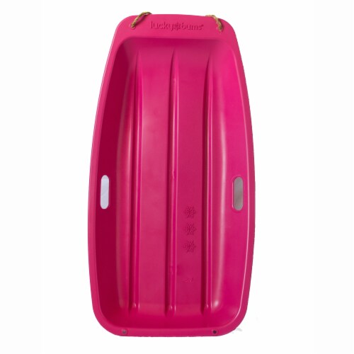 Lucky Bums Kids 48 Inch Plastic Snow Toboggan Sled With Pull Rope, Blu