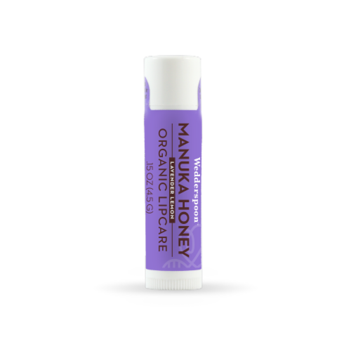 Wedderspoon Organic Lipcare Lavender Lemon with Manuka Honey Lip Balm Perspective: front