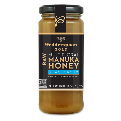 Wedderspoon Gold Raw KFactor 12 100% Manuka Honey Perspective: front