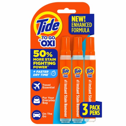 Tide To Go Pen with 50% More Stain-Fighting Power and Faster Dry Time, 3 ct Perspective: front
