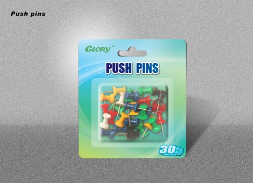 Push Pins Assorted Colors, CASE PACK of 50 Perspective: front