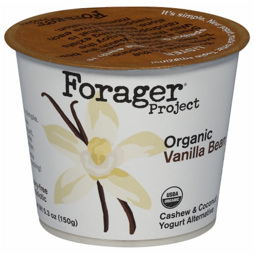 Forager Project Dairy-Free Organic Probiotic Cashew & Coconut Vanilla Bean Yogurt Alternative 5.3 oz Perspective: front
