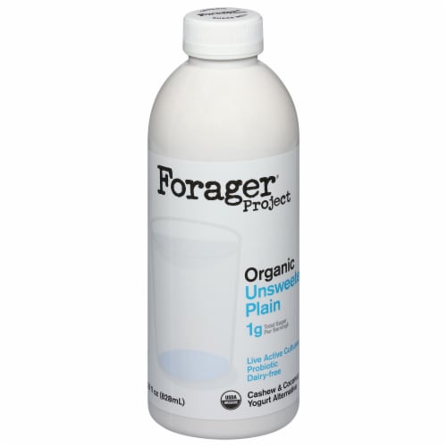 Forager Project Organic Dairy-Free Unsweetened Plain Probiotic Cashewmilk Yogurt Alternative Drink Perspective: front