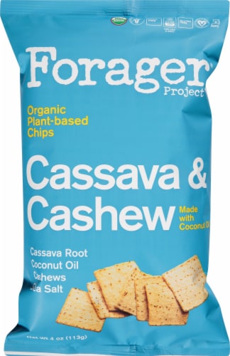 Forager Project Cassava & Cashew Organic Plant-Based Chips Perspective: front