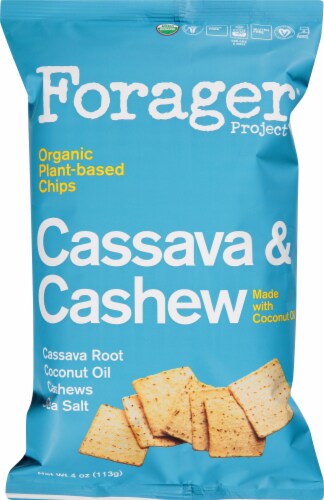Forager Project Cassava & Cashew Organic Plant-Based Chips Perspective: front