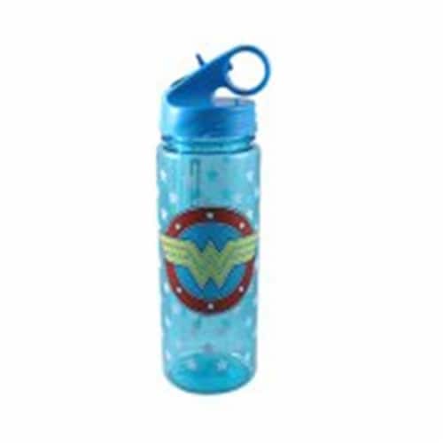 Silver Buffalo 230884 600 ml Wonder Woman Water Bottle, Blue Perspective: front