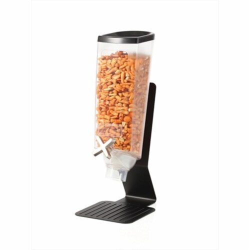 Rosseto Single Container Snack Dispenser with Black Steel Stand Perspective: front