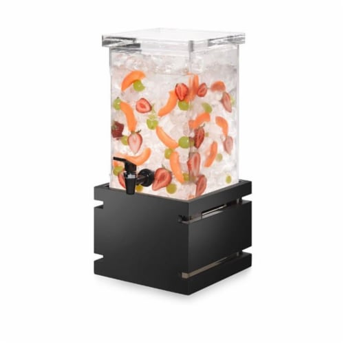Rosseto Serving Solutions Beverage Dispenser with Black Gloss Bamboo Base Perspective: front