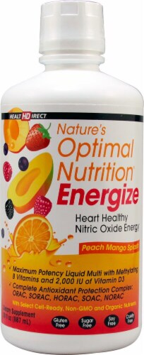 Health Direct  Nature's Optimal Nutrition Energizer   Peach Mango Splash Perspective: front