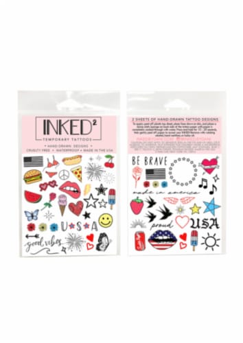 Inked By Dani Americana Temporary Tattoo Sheet Perspective: front