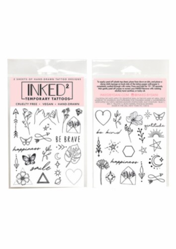 Inked By Dani Flower Power Temporary Tattoo Sheet Perspective: front
