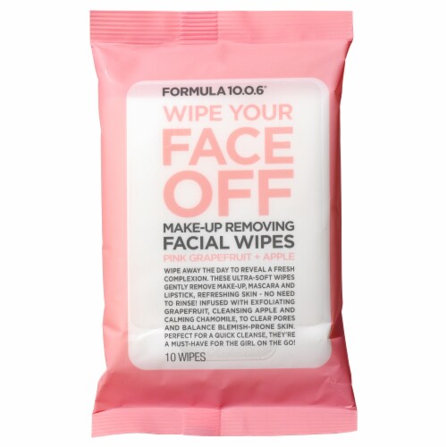 Formula 10.0.6 Wipe Your Face Off Make-up Removing Facial Wipes Perspective: front