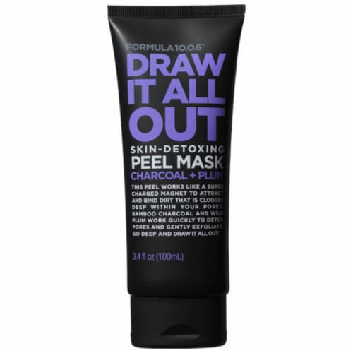 Formula 10.0.6® Draw It All Out Charcoal & Plum Skin-Detoxing Peel Mask Perspective: front