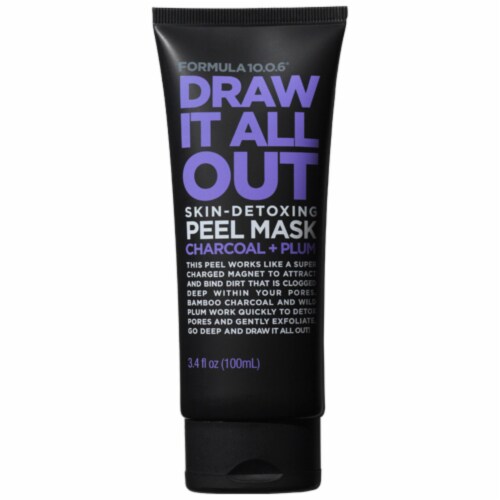 Formula 10.0.6® Draw It All Out Charcoal & Plum Skin-Detoxing Peel Mask Perspective: front
