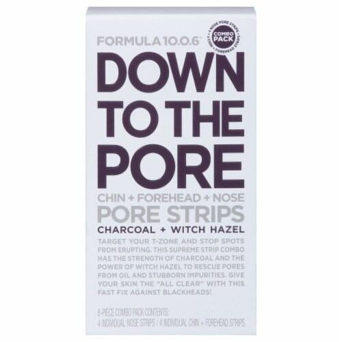 Formula 10.0.6 Down to the Pore Chin + Forehead + Nose Pore Strips Perspective: front