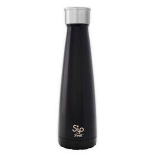 S'ip by S'well Stainless Steel Vacuum-Insulated Water Bottle - Black Licorice Perspective: front