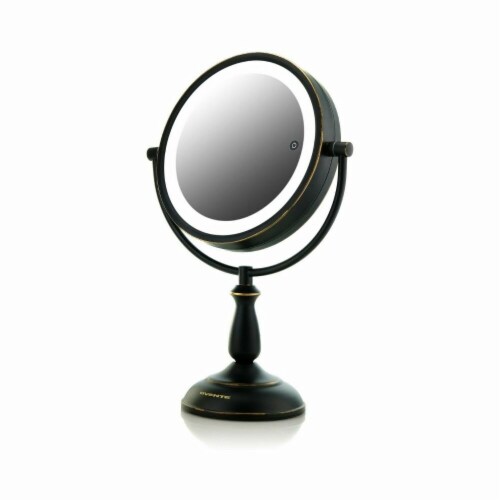 Ovente Lighted Standing Vanity Makeup Mirror with LED Lights - Oil Rubbed Bronze Perspective: front