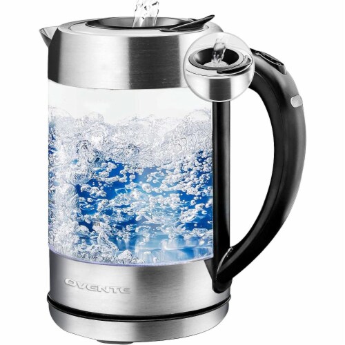 Ovente Electric Stainless Steel Hot Water Kettle 1.7 Liter with 5