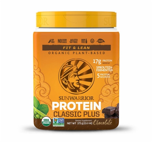 Sunwarrior  Classic PLUS Protein   Chocolate Perspective: front