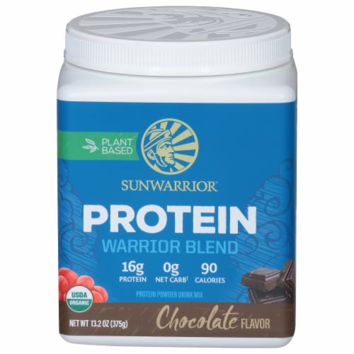 Sunwarrior® Organic Chocolate Warrior Blend Protein Powder Perspective: front