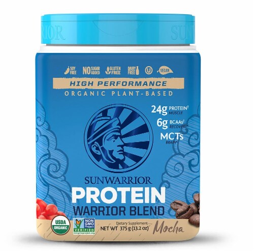 Sunwarrior  Warrior Blend Plant-Based Organic Protein   Mocha Perspective: front