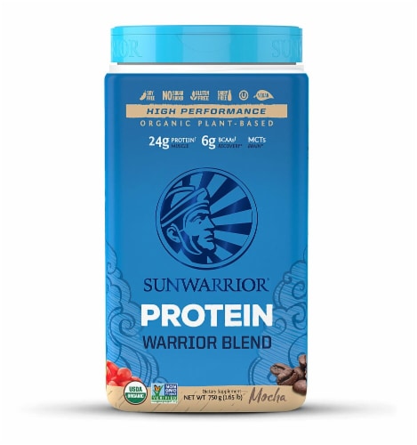 Sunwarrior  Warrior Blend Plant-Based Organic Protein   Mocha Perspective: front