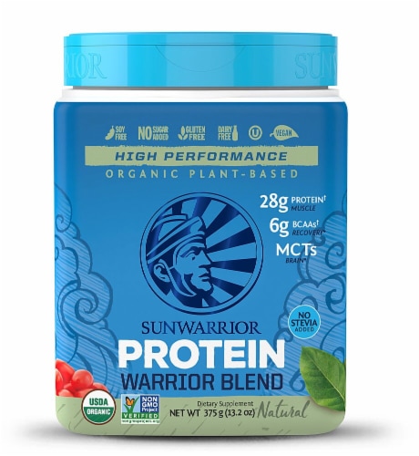 Sunwarrior  Warrior Blend Plant-Based Organic Protein   Natural Perspective: front