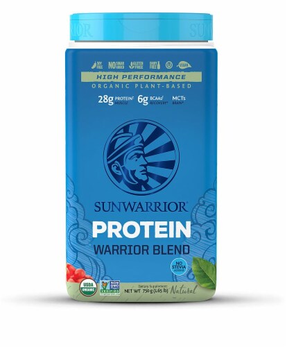Sunwarrior  Warrior Blend Organic Plant-Based Protein   Natural Perspective: front