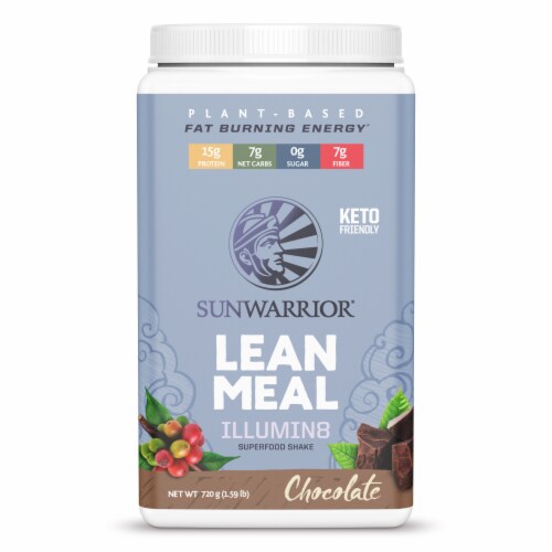 Sunwarrior® Illumin8 Lean Meal Chocolate Superfood Shake Powder Perspective: front