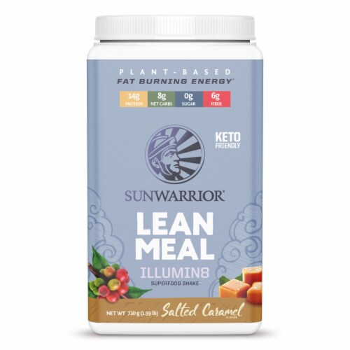 Sunwarrior Illumin8 Lean Meal Salted Caramel Superfood Shake Powder Perspective: front