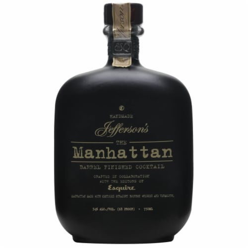 Jefferson's The Manhattan Barrel Finished Cocktail Bourbon Whiskey Perspective: front
