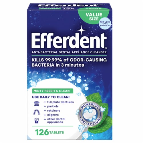 Efferdent Fresh & Clean Minty Fresh Denture & Retainer Cleanser Tablets Perspective: front