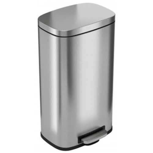iTouchless PC30RSS 30 ltr SoftStep Stainless Steel Step Pedal Kitchen Trash Can Perfect for O Perspective: front