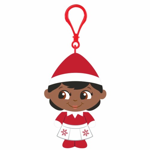 The Elf on the Shelf- Plushee Pals Mini Clips Girl Brown Eyes Perspective: front