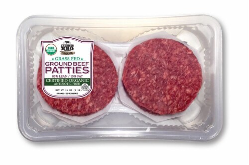 American BBQ Organic Ground Beef Patties 85 / 15 Perspective: front