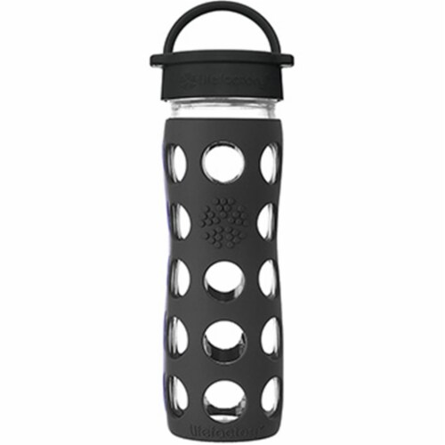 Lifefactory Hydration Glass Water Bottle - Onyx Perspective: front