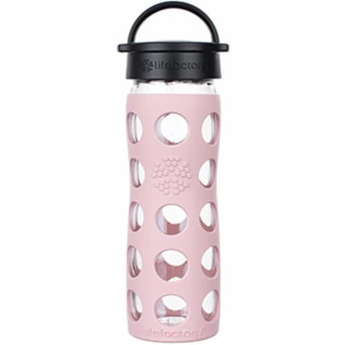 Lifefactory Glass Water Bottle with Classic Cap and Silicone Sleeve -  Desert Rose, 16 oz - Foods Co.