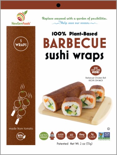 NewGem Foods® Barbecue Sushi Wraps Perspective: front