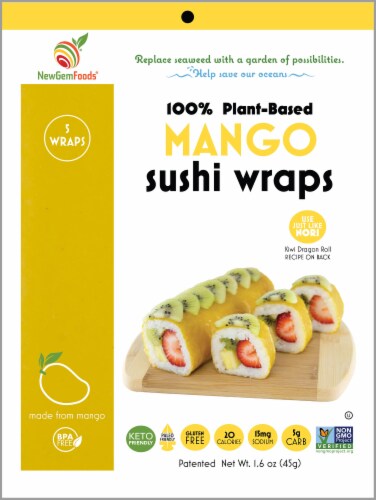 NewGem Foods Mango Sushi Wraps Perspective: front