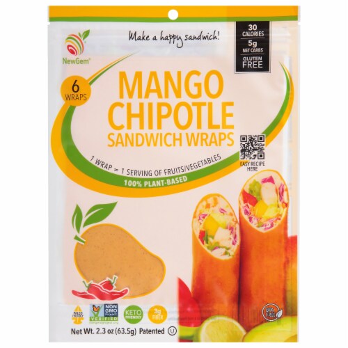 NewGem Foods GemWraps Mango Chipotle Wraps Perspective: front