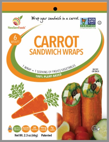 NewGem Foods Carrot Sandwich Wraps Perspective: front