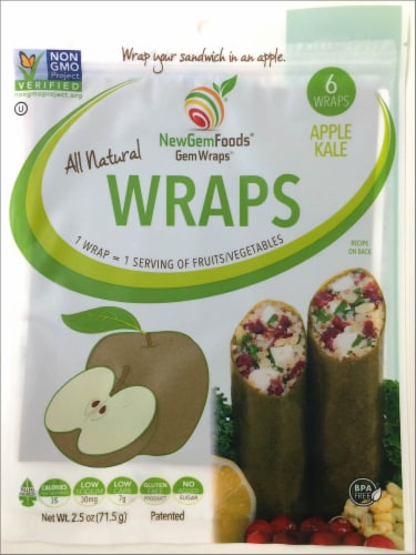 NewGem Foods GemWraps Apple Kale Wraps Perspective: front
