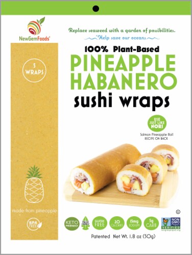 NewGem Foods Pineapple Habanero Sushi Wraps Perspective: front